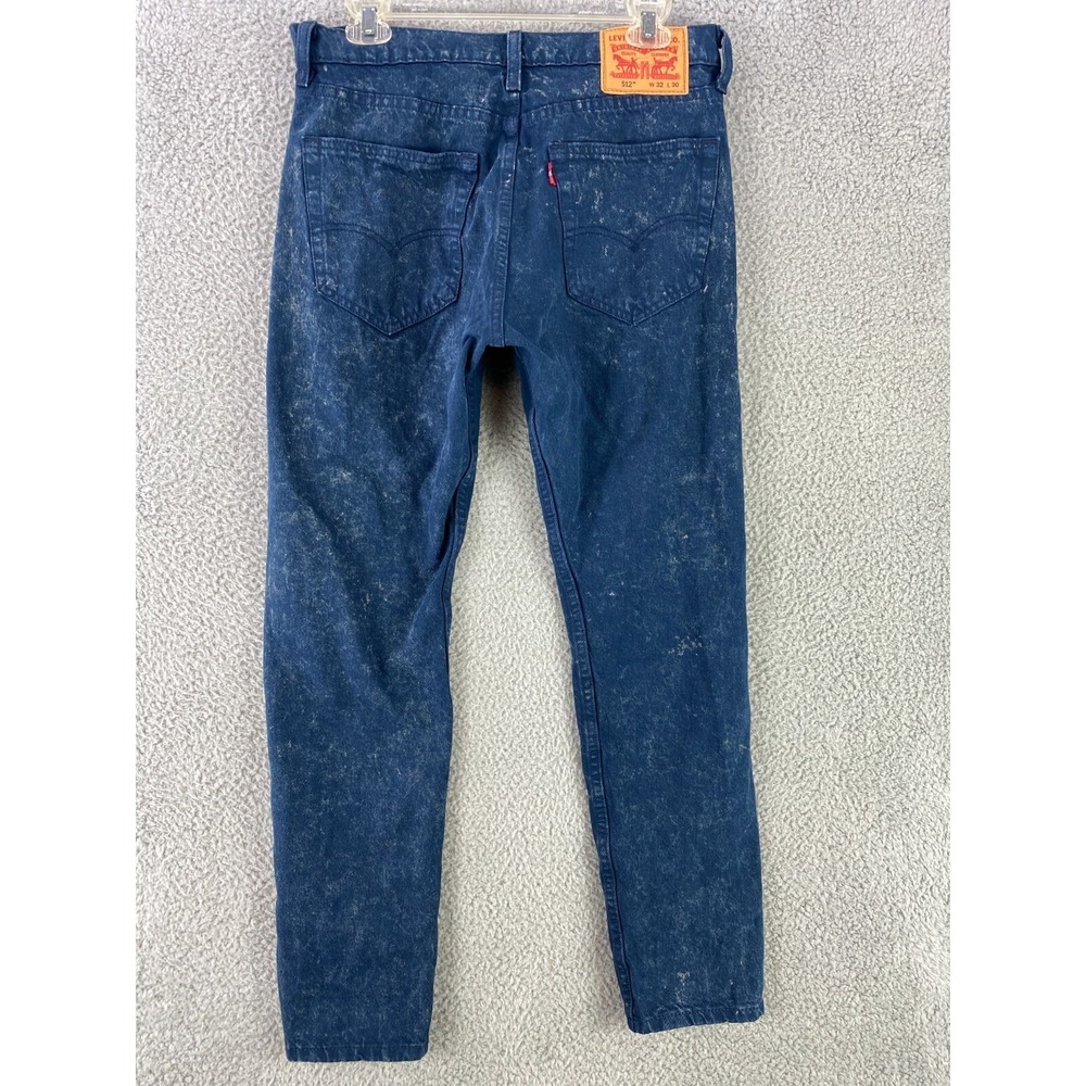Levi's 512 Jeans Men's 32 x 30 Blue Splashed Wash Cotton Blend Tapered